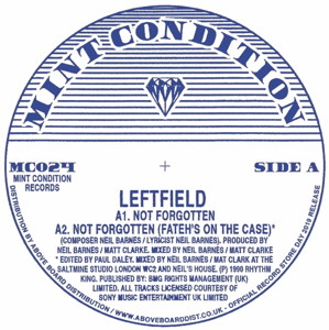 Leftfield Not Forgotten Record Store Day RSD 2019 front cover image picture