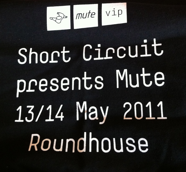 Mute Short Circuit at The Roundhouse, London 13th+14th May 2056mute premium weekend ticket holder exclusive t shirt reverse print